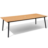 Pellebant 95 in. Outdoor Patio Dining Table with Wood-Like Top and Aluminum Frame